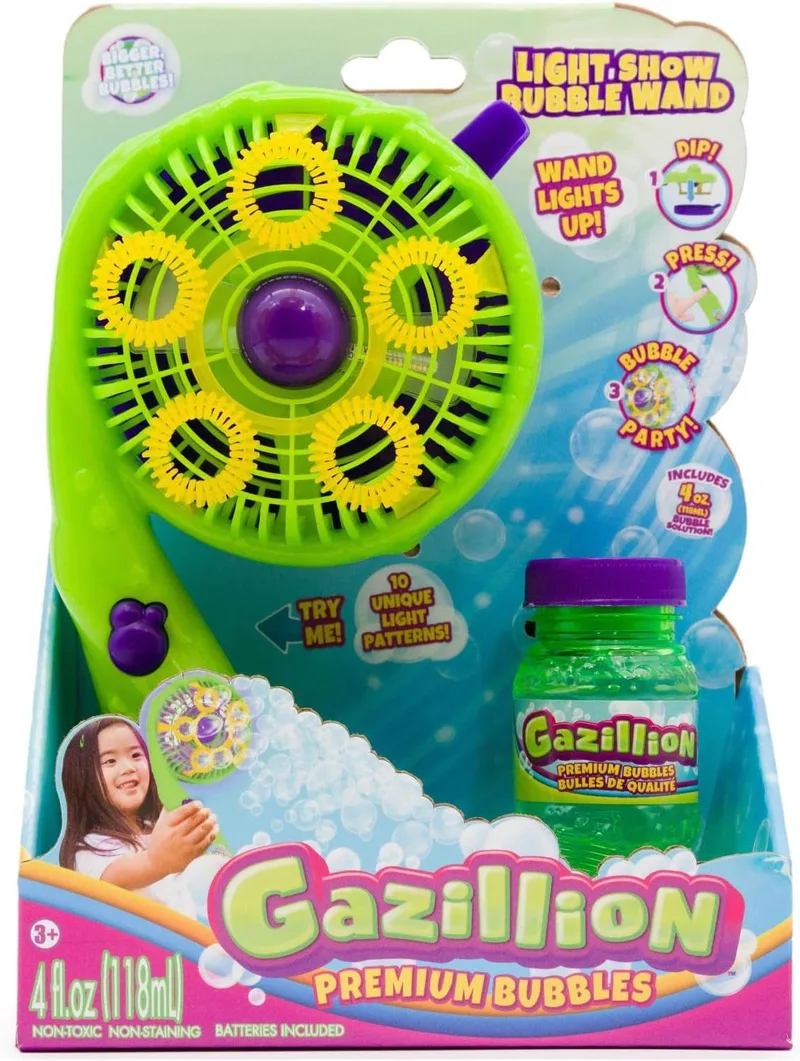 Gazillion ▫️ Soprador de Bolhas Light Show: Espetáculo de Bolhas com Luzes: Para Crianças, Animais de Estimação, Festas, Celebrações, Ar Livre: Brinquedos e Presentes para Crianças a partir dos 3 Anos