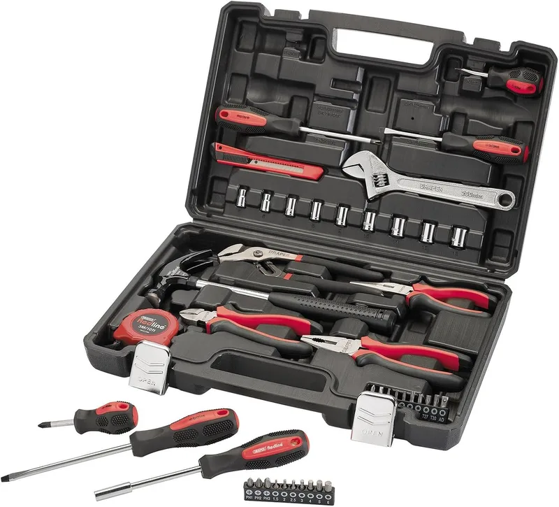 Draper ▫️ 70382 Redline Kit de ferramentas (43 peças) DIY Toolkits, vermelho e preto, tamanho único