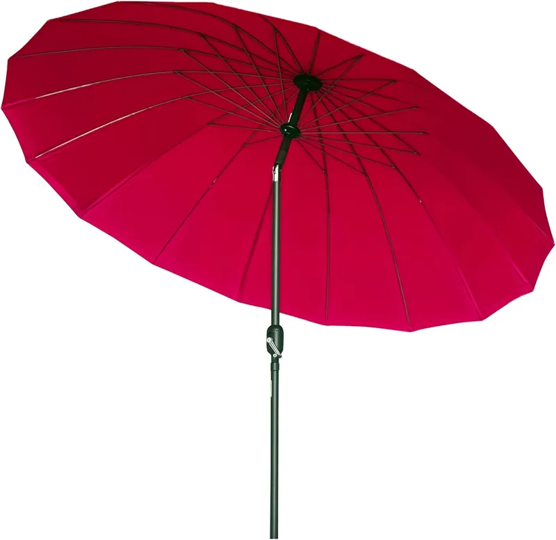 Outsunny ▫️ Guarda-sol para terraço exterior Ø250 cm Guarda-sol de jardim com ângulo inclinável, 18 varas e manivela, impermeável, para pátio e terraço