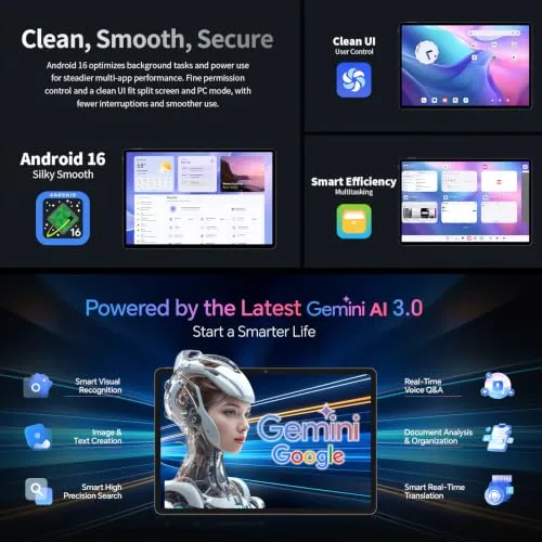 TECLAST ▫️ Tablet T70PRO de 14" 2.2K para jogos, Android 16, G100 de 2,2 GHz octa-core, 10 000 mAh/18 W, modo PC, 48 GB de RAM + 128 GB (TF 8 TB), 4G LTE Dual SIM, 5G, Wi-Fi, Widevine L1/GPS/13 MP/Gemini AI, tablet com caneta 6
