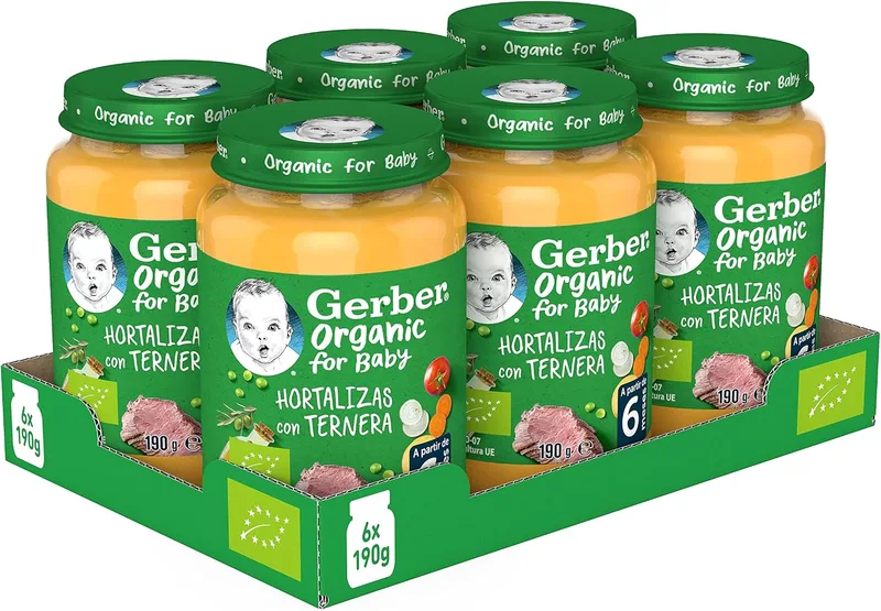 Gerber ▫️ Purés de Legumes com Carne de Vaca +6 meses 6x190 g