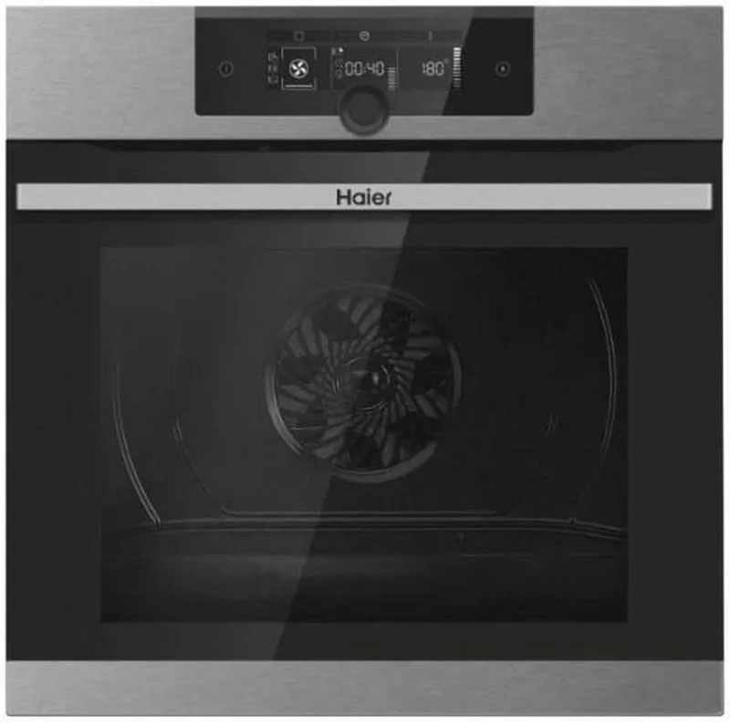 Haier ▫️ I-Turn Series 2 HWO60SM2F9XH - Forno multifunções, pirolítico, limpeza por aquálise ou pirólise, conectividade Wi-Fi, capacidade de 70 L, cozedura em vários níveis, 13 funções, aço inoxidável e preto