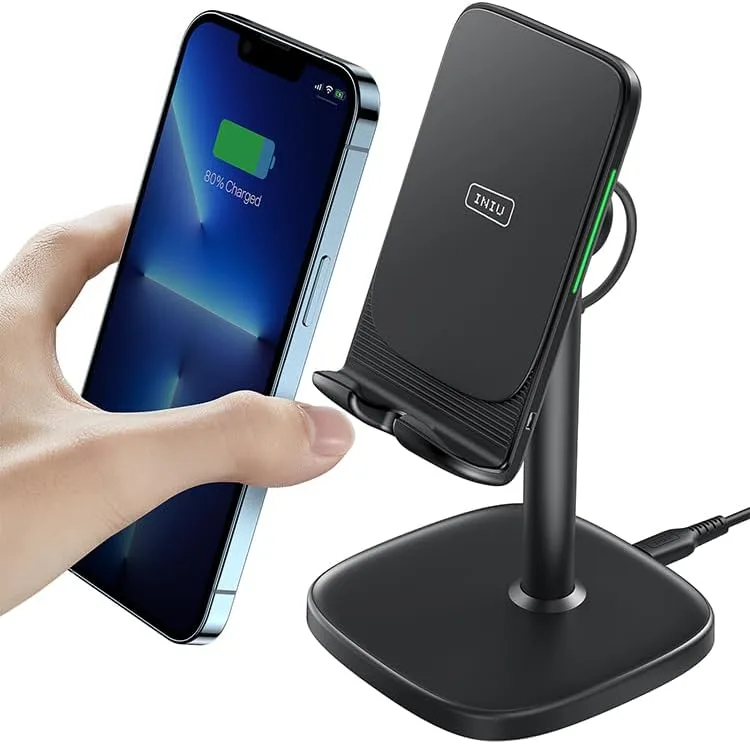 INIU ▫️ Carregador sem fios rápido estação de carregamento sem fios com certificação Qi de 15 W, compatível com iPhone 15 14 13 12 11 Pro MAX Samsung Galaxy S22 S21 S21 S20 Google Piexl