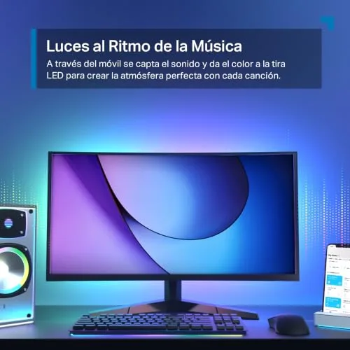 Tapo ▫️ L920-5 - Fita LED autocolante com Wi-Fi de 5 m, RGB multicolorida, com controlo remoto 5