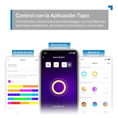 Tapo ▫️ L920-5 - Fita LED autocolante com Wi-Fi de 5 m, RGB multicolorida, com controlo remoto 6