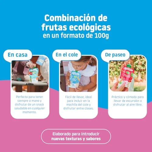 Smileat ▫️ Saquinhos ecológicos de iogurte e framboesa, embalagem de 10 x 100 g 5
