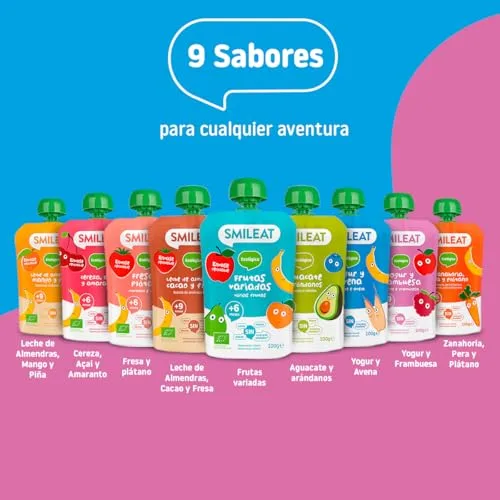 Smileat ▫️ Saquinhos ecológicos de iogurte e framboesa, embalagem de 10 x 100 g 6