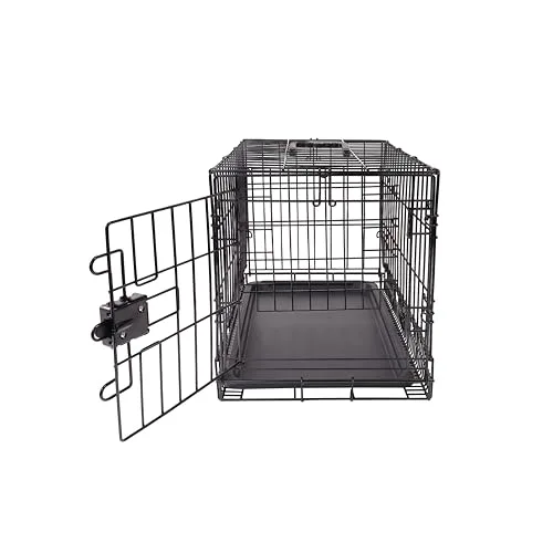 Amazon Basics ▫️ Gaiola para cães em arame metálico, dobrável, com tabuleiro, porta única, 61 x 46 x 51 cm (C x L x A), preta 4