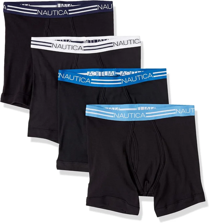 Nautica ▫️ Calções retro para homem, pretos, tamanho M