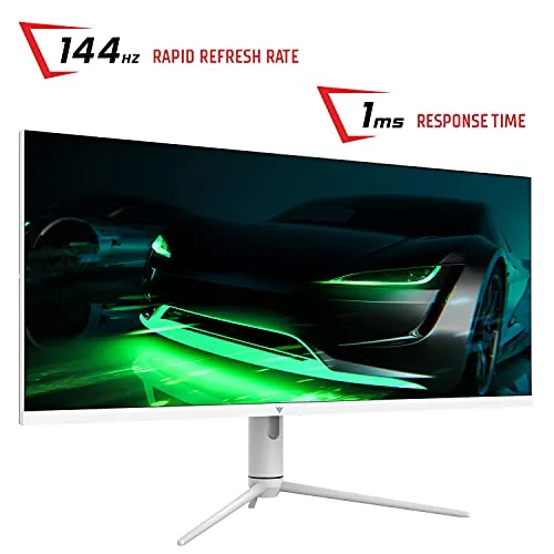 Itek ▫️ Monitor de jogos GGF, plano de 40", 3440x1440 (Ultra WQHD), 21:9, HDR600, IPS, 144 Hz, 1 ms, FreeSync, G-Sync, HDMI, DisplayPort, Áudio, LED RGB, Altura ajustável, HUB USB, Type-C, Branco Brilhante 2
