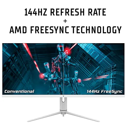 Itek ▫️ Monitor de jogos GGF, plano de 40", 3440x1440 (Ultra WQHD), 21:9, HDR600, IPS, 144 Hz, 1 ms, FreeSync, G-Sync, HDMI, DisplayPort, Áudio, LED RGB, Altura ajustável, HUB USB, Type-C, Branco Brilhante 3