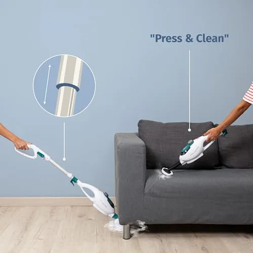 Di4 ▫️ Steamclean Multi 10 Max Esfregona/Limpador a Vapor Multifunções 10 em 1, 1500 W, Elimina 99,9% dos vírus e bactérias, Limpeza sem produtos químicos nem abrasivos, Limpador a vapor doméstico, Limpador de estofos 2