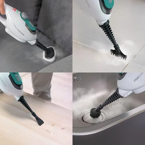 Di4 ▫️ Steamclean Multi 10 Max Esfregona/Limpador a Vapor Multifunções 10 em 1, 1500 W, Elimina 99,9% dos vírus e bactérias, Limpeza sem produtos químicos nem abrasivos, Limpador a vapor doméstico, Limpador de estofos 5