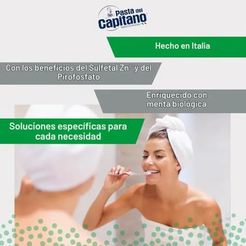 PASTA DEL CAPITANO 1905 ▫️ Pasta del Capitano, Pasta de dentes biológica antitártaro, proporciona frescura e refresca o hálito, ideal para fumadores, ajuda a prevenir a placa bacteriana, 100% fabricada em Itália, tubo de 100 ml 3