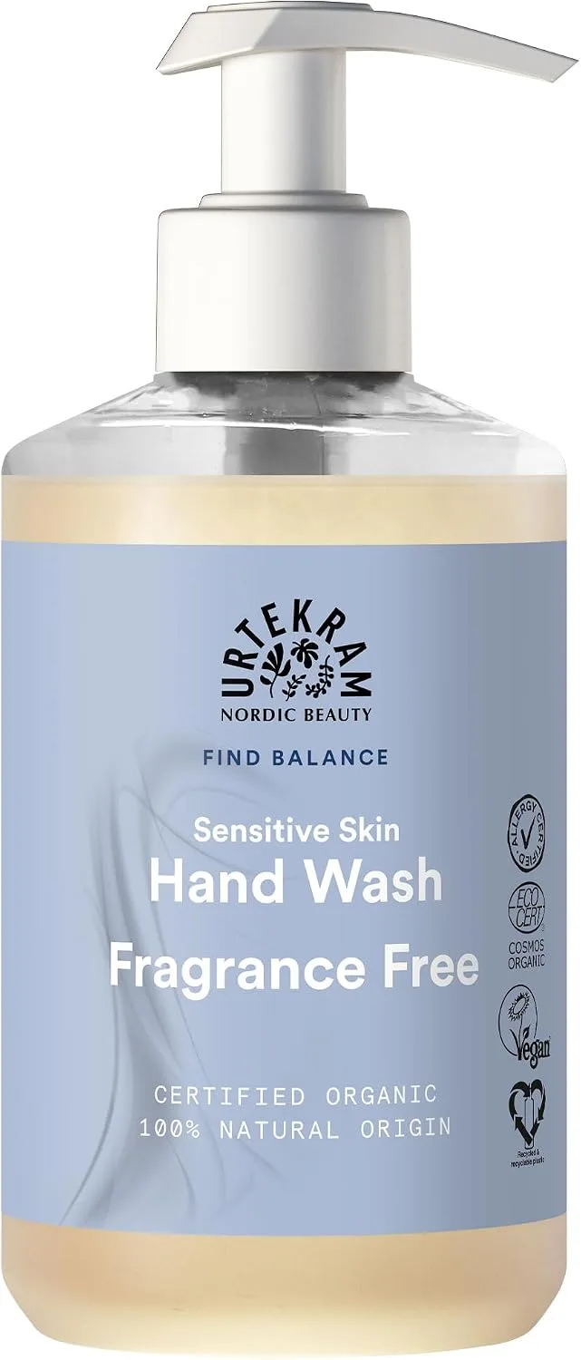 Urtekram ▫️ Sabonete de Mãos Sem Perfume 300 ml – Sabonete Líquido Suave para Pele Sensível, com Aloé Vera, Ácido Hialurónico e Glicerina, Certificado COSMOS Organic, Vegano, Fabricado na Dinamarca