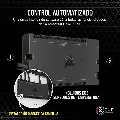 Corsair ▫️ iCUE COMMANDER CORE XT, controlador digital de iluminação RGB e velocidade das ventoinhas (até 6 ventoinhas PWM e 264 LEDs RGB, modo zero RPM, monitorização da temperatura) Preto (CL-9011112-WW) 5
