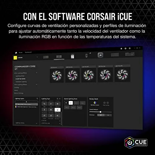 Corsair ▫️ iCUE COMMANDER CORE XT, controlador digital de iluminação RGB e velocidade das ventoinhas (até 6 ventoinhas PWM e 264 LEDs RGB, modo zero RPM, monitorização da temperatura) Preto (CL-9011112-WW) 6