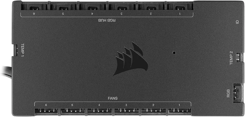 Corsair ▫️ iCUE COMMANDER CORE XT, controlador digital de iluminação RGB e velocidade das ventoinhas (até 6 ventoinhas PWM e 264 LEDs RGB, modo zero RPM, monitorização da temperatura) Preto (CL-9011112-WW)