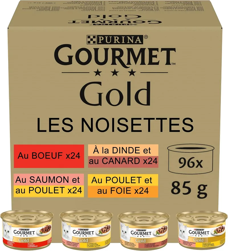 Gourmet ▫️ Gold Petiscos em Molho - Comida húmida para gatos 96x85 g