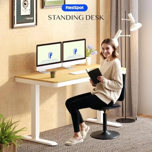 FLEXISPOT ▫️ Mesa elevável 120 x 60 cm, gaveta, USB-C, bloqueio de segurança para crianças 3