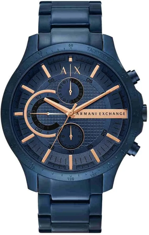 Relógios Armani Exchange para homem, movimento de quartzo cronógrafo e caixa de 46 mm com bracelete em aço inoxidável