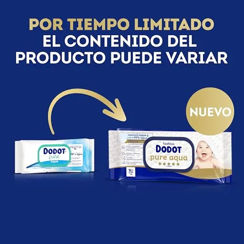 DODOT ▫️ Toalhitas para bebés Pure Aqua, 864 toalhitas (18 embalagens x 48 unidades) 3