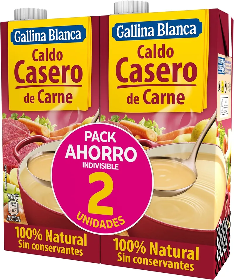 Gallina Blanca ▫️ Caldo de Carne Caseiro, 2 x 1L