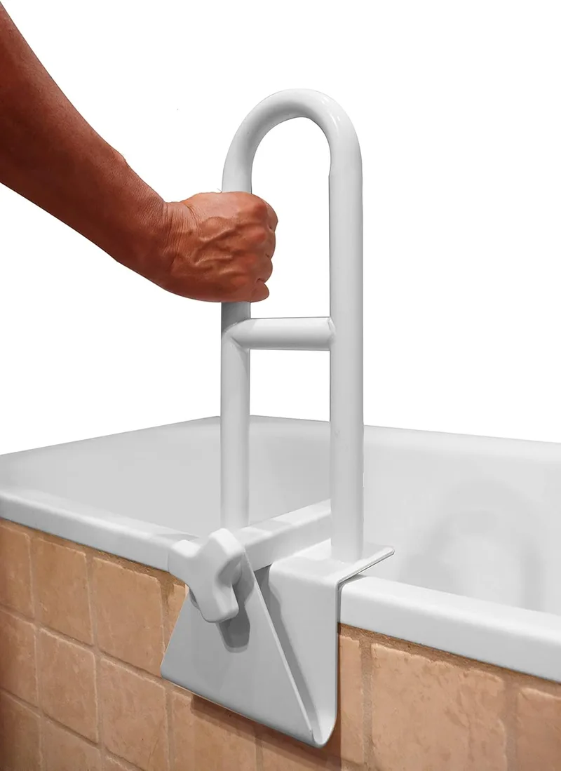 PEPE Mobility ▫️ Barra de Apoio Ajustável para Idosos, Barra de Apoio, Borda Lisa ≥8 cm | Barras de Apoio para Casa de Banho para Adultos, Barra de Segurança, Corrimão de Acesso, Suporte em Aço Branco, até 100 kg, Sem Ferramentas