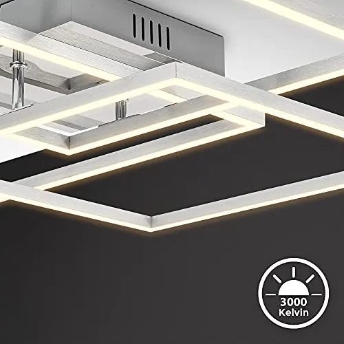 B.K.Licht ▫️ I Moldura LED de 40 Watt I candeeiro de teto orientável para escritório I 3000 K branco quente I cromo-alumínio 3