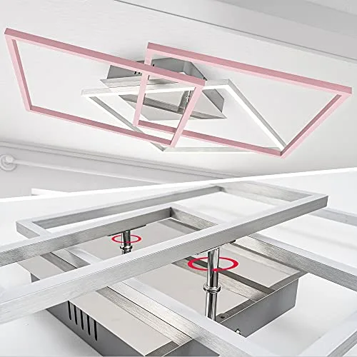 B.K.Licht ▫️ I Moldura LED de 40 Watt I candeeiro de teto orientável para escritório I 3000 K branco quente I cromo-alumínio 5