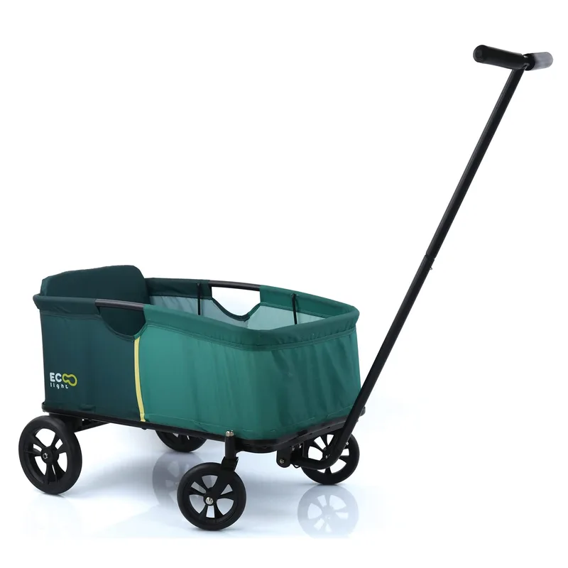 hauck ▫️ Eco Light Carrinho de Praia, Carrinho de Transporte para a Praia com Assento para 1 Criança, Carrinho de Crianças Dobrável, Carrinho Dobrável até 50 kg, Verde