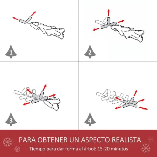 HOMCOM ▫️ Árvore de Natal Artificial de 150 cm com 440 ramos e 39 pinhas, verde 5