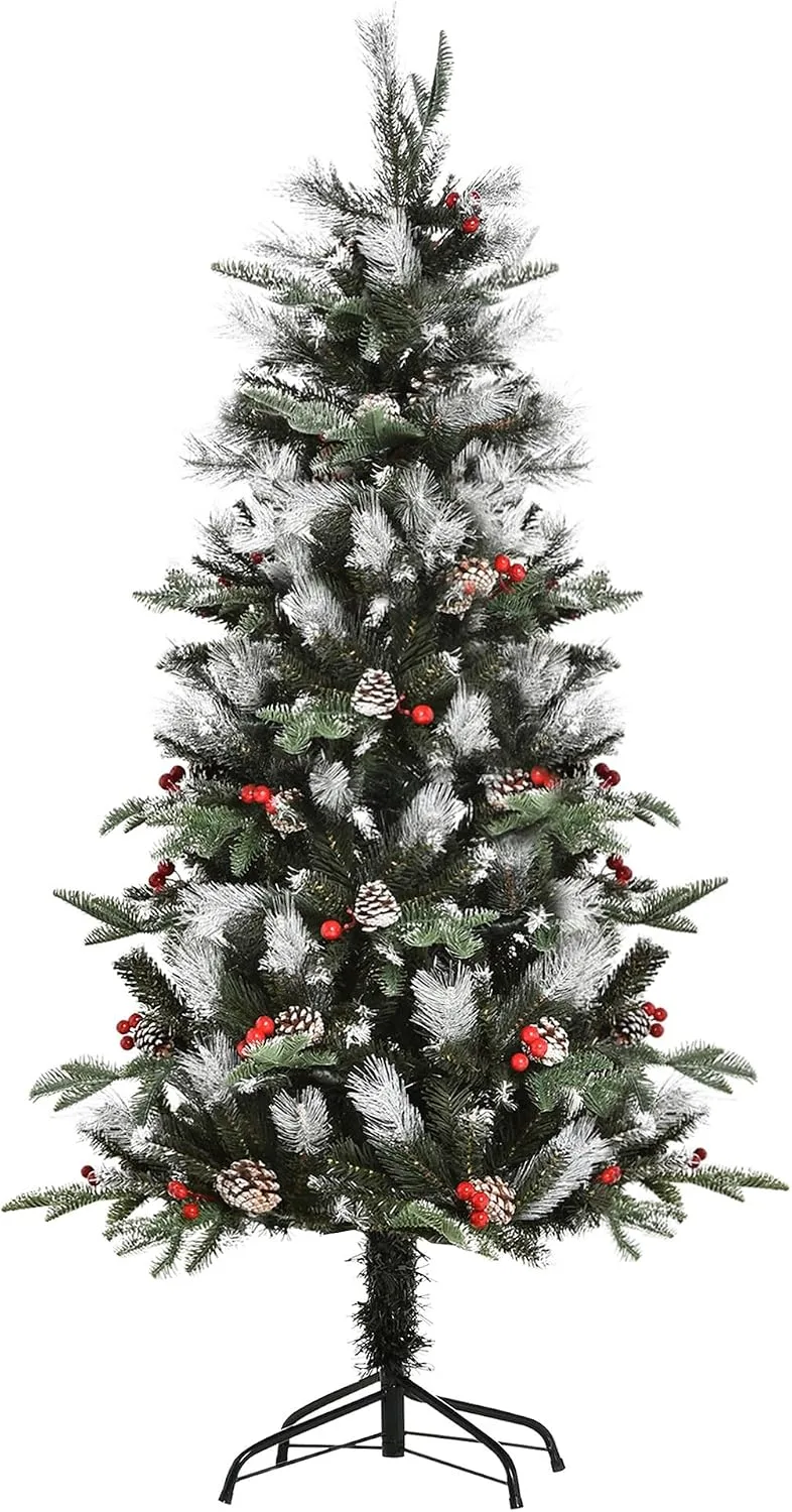 HOMCOM ▫️ Árvore de Natal Artificial de 150 cm com 440 ramos e 39 pinhas, verde