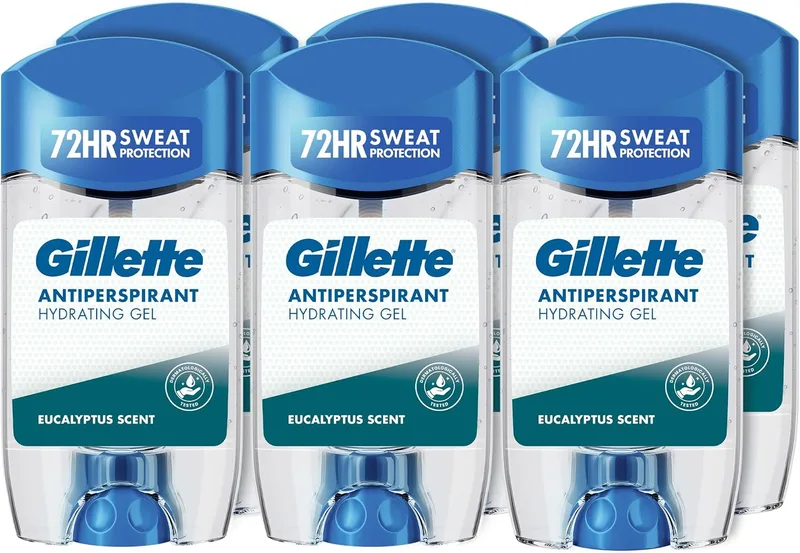 Gillette ▫️ Clear Gel Eucalipto Antitranspirante e Desodorizante para Homem 6x70 ml