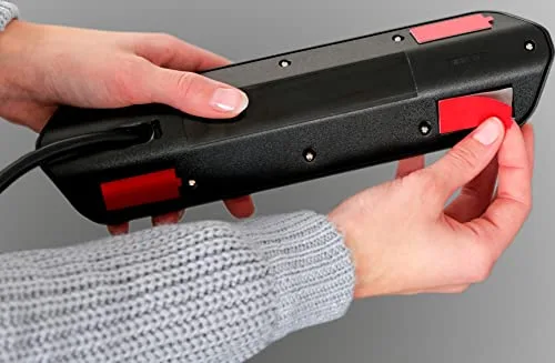 Brennenstuhl ▫️ ® Estilo - Extensão com 4 tomadas (base em aço inoxidável para cozinha e escritório, com função de carregamento USB) nas cores prateado e preto 2