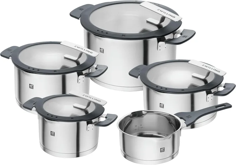 ZWILLING SIMPLIFY 66870-005-0 Conjunto de panelas Aço inoxidável 5 unid. Aço inoxidável, preto prateado