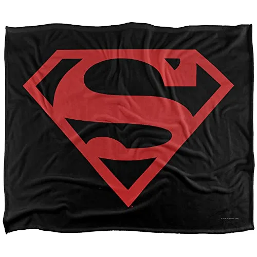LOGOVISION ▫️ Manta «Superman Vermelho sobre Preto Shield», supermacia e com toque sedoso – 152 x 127 cm 2