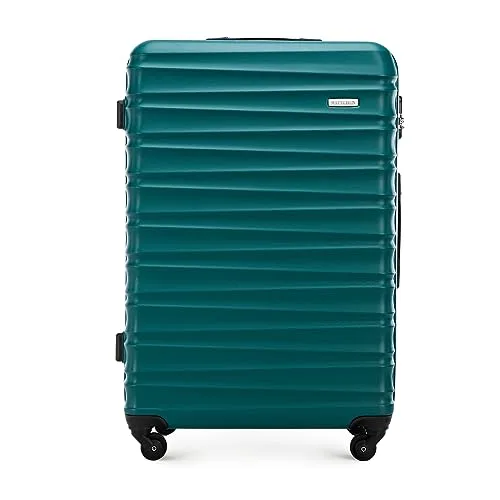 WITTCHEN ▫️ Mala grande com rodas, em ABS rígido, para despacho, com 4 rodas giratórias, fechadura com combinação e pega telescópica, linha Groove, verde, Ryanair/Vueling/Iberia/easyJet/Iberia Express 2
