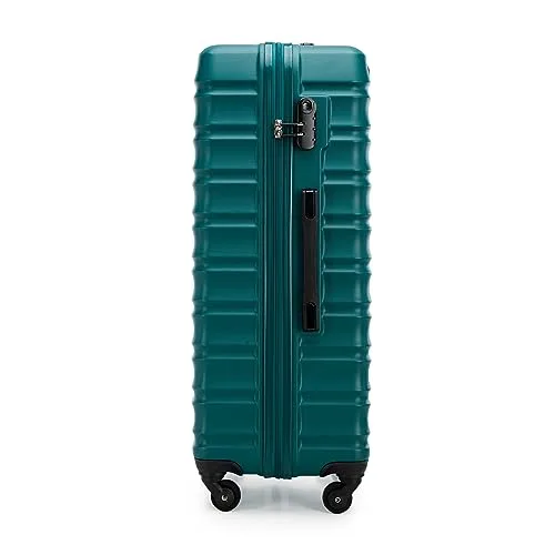 WITTCHEN ▫️ Mala grande com rodas, em ABS rígido, para despacho, com 4 rodas giratórias, fechadura com combinação e pega telescópica, linha Groove, verde, Ryanair/Vueling/Iberia/easyJet/Iberia Express 3