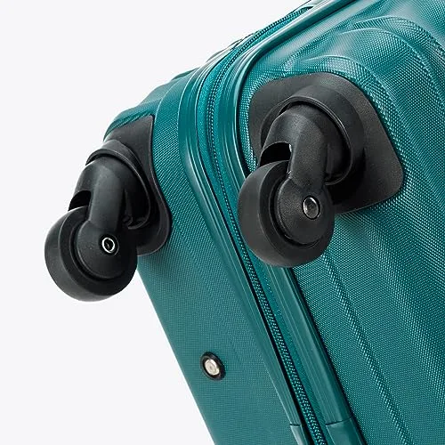 WITTCHEN ▫️ Mala grande com rodas, em ABS rígido, para despacho, com 4 rodas giratórias, fechadura com combinação e pega telescópica, linha Groove, verde, Ryanair/Vueling/Iberia/easyJet/Iberia Express 6