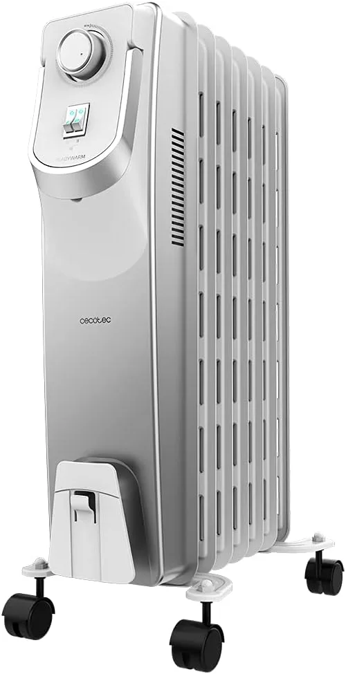 Cecotec ▫️ Radiador elétrico a óleo ReadyWarm 7000 Space 360. 7 módulos, baixo consumo, 1500 W, 3 níveis, suporte para cabos, tecnologia 360, sistema de segurança, 18 m²