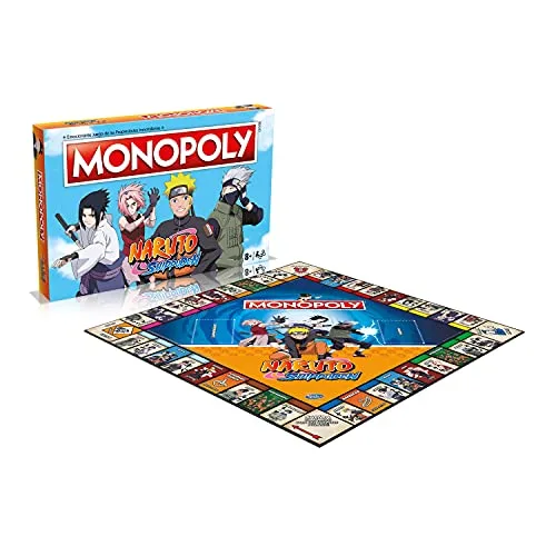 Winning Moves ▫️ MONOPOLY Jogos de Mesa - Edição Naruto: 2-6 jogadores, jogos para crianças e adultos, presente perfeito, ideal para noites de jogos, a partir dos 8 anos 4