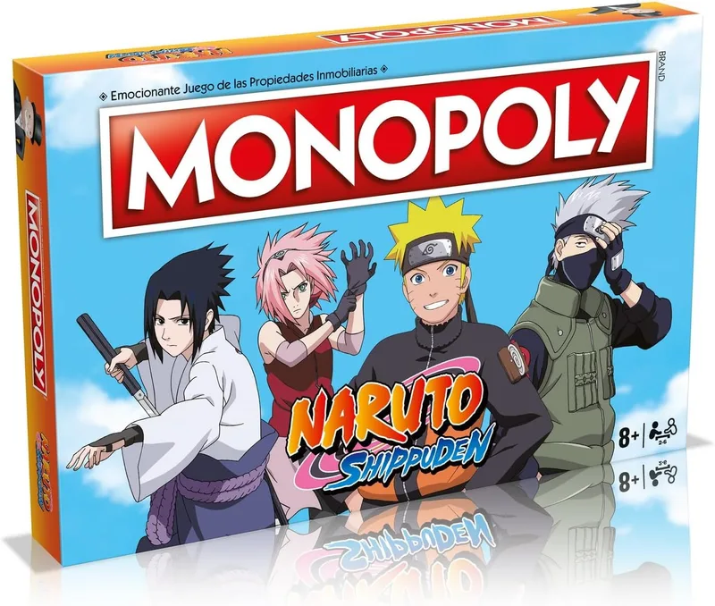 Winning Moves ▫️ MONOPOLY Jogos de Mesa - Edição Naruto: 2-6 jogadores, jogos para crianças e adultos, presente perfeito, ideal para noites de jogos, a partir dos 8 anos