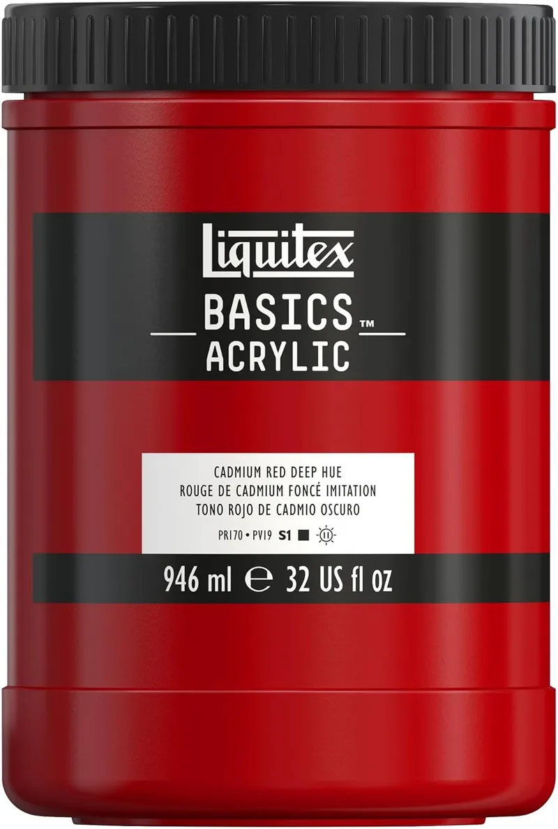 Liquitex ▫️ Basic Acrylic - Tubo de tinta acrílica, 946 ML, Vermelho (Novo tom de vermelho cádmio escuro)
