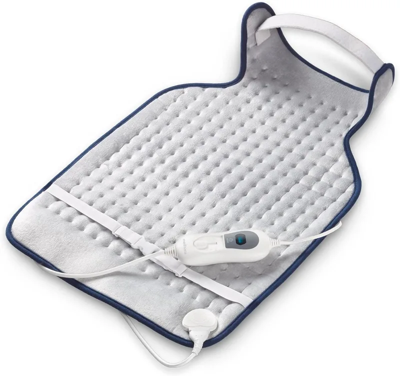 Medisana ▫️ HP 460 Almofada térmica para pescoço e costas, almofada térmica com 3 regulações de temperatura, proteção contra sobreaquecimento, desligamento automático, lavável, para ombros, Cinzento