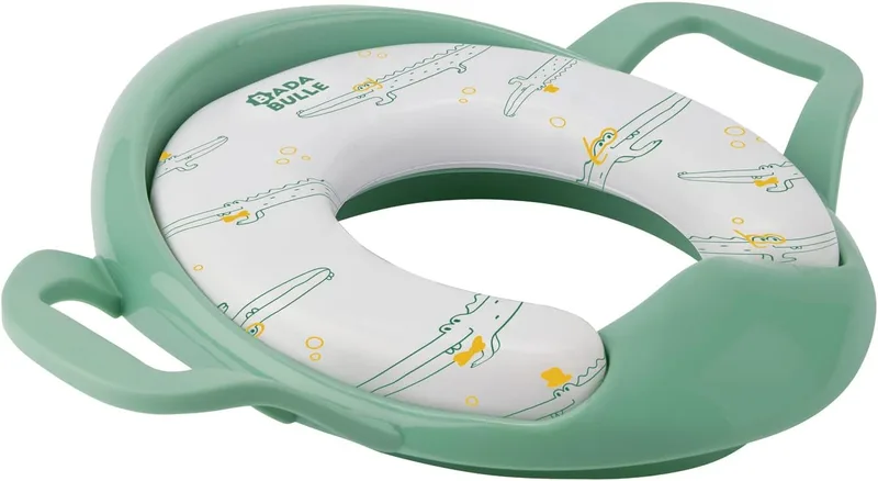 Badabulle ▫️ Redutor de sanita confortável com pegas, Verde