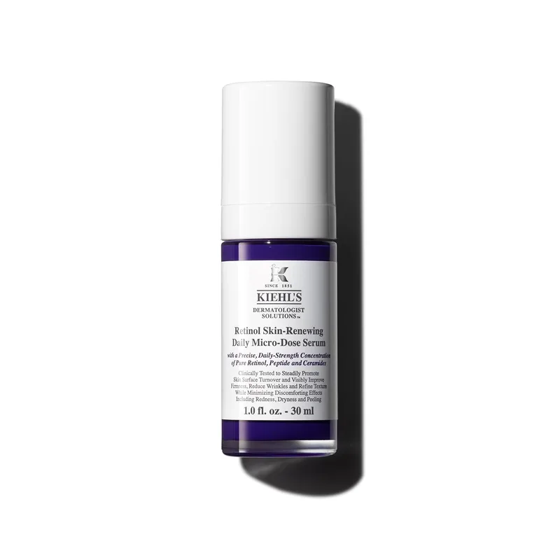 Kiehl's ▫️ Retinol Skin-Renewing Daily Micro-Dose Treatment, sérum antienvelhecimento reafirmante para uma pele uniforme e jovem, suaviza as rugas e refina a textura da pele