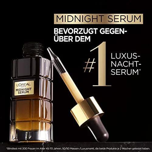 L'Oreal Paris ▫️ L'Oréal Paris Midnight Serum para mulheres: regeneração celular durante a noite e proteção contra os radicais livres durante o dia, para menos rugas e uma pele mais suave e jovem, Age Perfect Cell 2