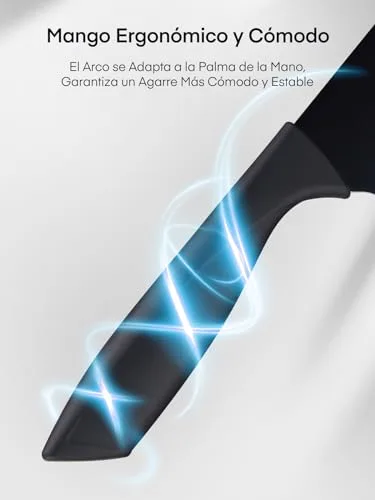 D.Perlla ▫️ Conjunto de facas de cozinha de 16 peças, preto, com revestimento antiaderente 6