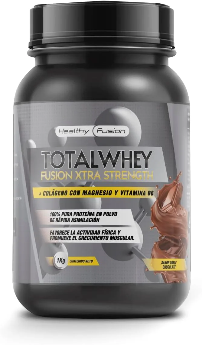 Healthy FUSION ▫️ Whey Protein | Proteína pura com colagénio, magnésio e vitamina B6 | 43 g de proteína + 9 g de BCAA | Melhora os teus treinos, aumenta a massa muscular e fortalece as articulações | 1 kg